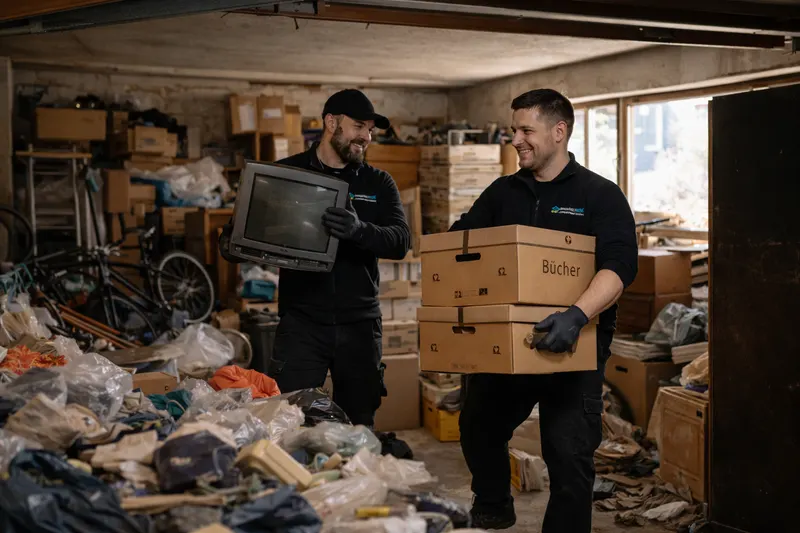 Garagenräumung in Niederösterreich – unser Team beim Abtransport