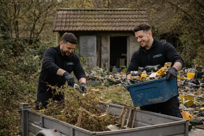 Gartenräumung in Niederösterreich – unser Team beim Grünschnitt