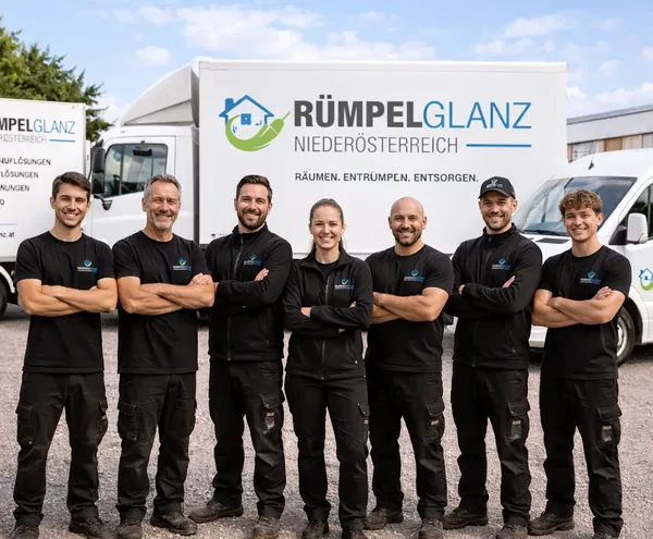 Das Team von Rümpelglanz NÖ vor dem Firmen-LKW